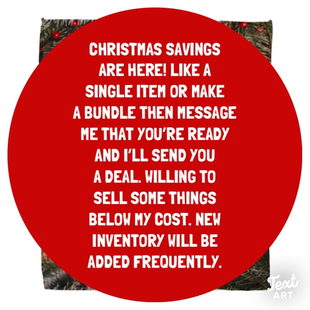 Discounts available on most items. Like a single item or make a bundle.